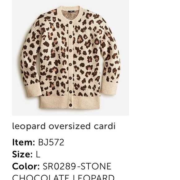 J. Crew Leopard Print Cardigan - Black and Cream - Picture 6 of 6